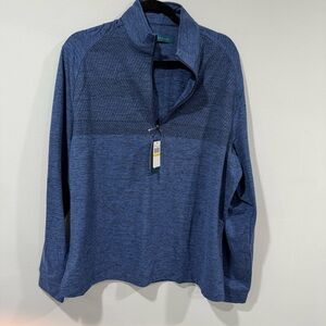 Perry Ellis Men's Blue Heather 1/4 Zip Pullover M Long Sleeve Sweater NWT